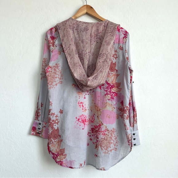 Aratta Silent Journey Jacket Small Hooded Lightweight Floral Embroidered Sequins - Picture 5 of 10